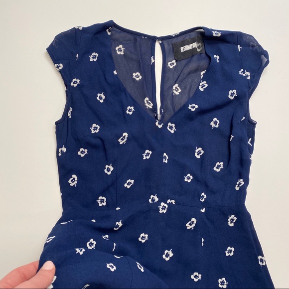 NWOT Reformation Açaí Dress Navy Blue Mini Size 8 - Picture 12 of 15